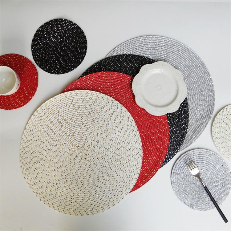 แผ่นรองจานทอวงรี PP ทรงกลม 2 ชิ้น, Diameter 36cm, Diameter 18cm