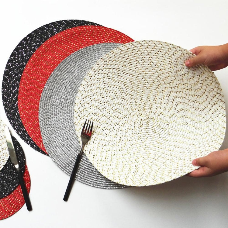 แผ่นรองจานทอวงรี PP ทรงกลม 2 ชิ้น, Diameter 36cm, Diameter 18cm