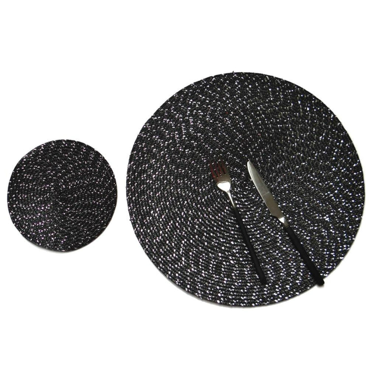 แผ่นรองจานทอวงรี PP ทรงกลม 2 ชิ้น, Diameter 36cm, Diameter 18cm