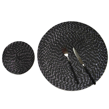 แผ่นรองจานทอวงรี PP ทรงกลม 2 ชิ้น, Diameter 36cm, Diameter 18cm