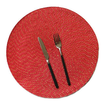 แผ่นรองจานทอวงรี PP ทรงกลม 2 ชิ้น, Diameter 36cm, Diameter 18cm