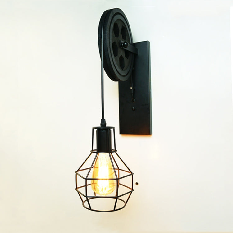 40W Grenade Retro Wrought Iron Pulley ยกโคมไฟติดผนังทางเดินระเบียงทางเดินโคมไฟ