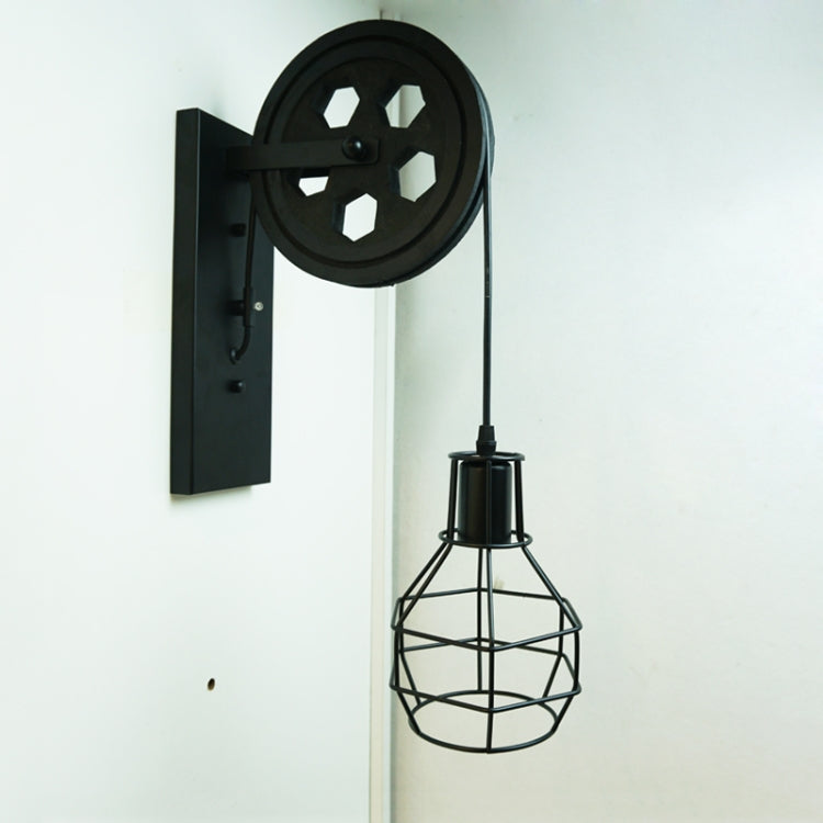40W Grenade Retro Wrought Iron Pulley ยกโคมไฟติดผนังทางเดินระเบียงทางเดินโคมไฟ