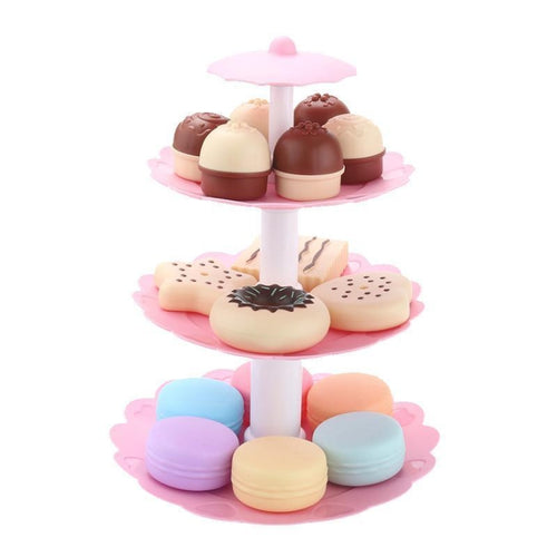 อาหารเด็กของเล่นเด็กขนมเค้กทาวเวอร์ชุดน้ำชาแกล้งทำเป็นเล่นอาหารของเล่น, Cake Desserts
