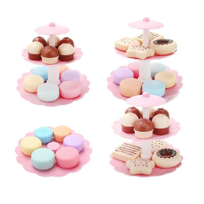อาหารเด็กของเล่นเด็กขนมเค้กทาวเวอร์ชุดน้ำชาแกล้งทำเป็นเล่นอาหารของเล่น, Cake Desserts