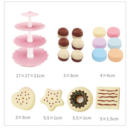 อาหารเด็กของเล่นเด็กขนมเค้กทาวเวอร์ชุดน้ำชาแกล้งทำเป็นเล่นอาหารของเล่น, Cake Desserts