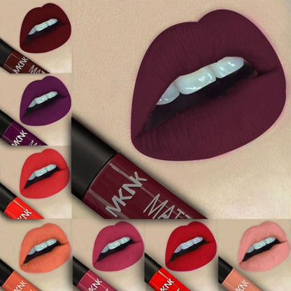 เซ็กซี่กันน้ำลิปสติก Matte Lip GLOSS Velvet Long Lasting Lipstick เครื่องสำอางค์แต่งหน้า
