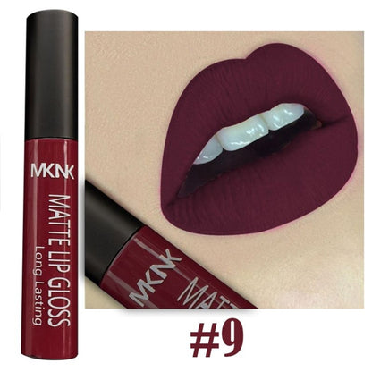 เซ็กซี่กันน้ำลิปสติก Matte Lip GLOSS Velvet Long Lasting Lipstick เครื่องสำอางค์แต่งหน้า