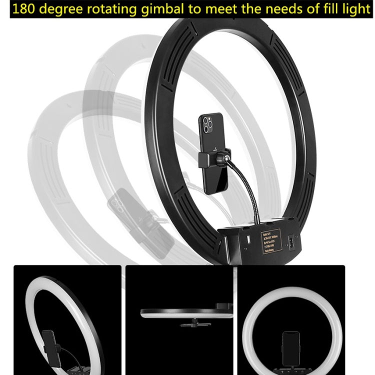 แหวน LED อุณหภูมิสีหรี่แสงได้ชุดเติมแสงถ่ายทอดสด, 14 inch+Phone Clip With 2.1m Tripod Mount, CN Plug, 18 inch+ Phone Clip With 2.1m Tripod Mount, CN Plug, 18 inch+6 Phone Clips+Microphone Pole With 2.1m Tripod Mount, CN Plug
