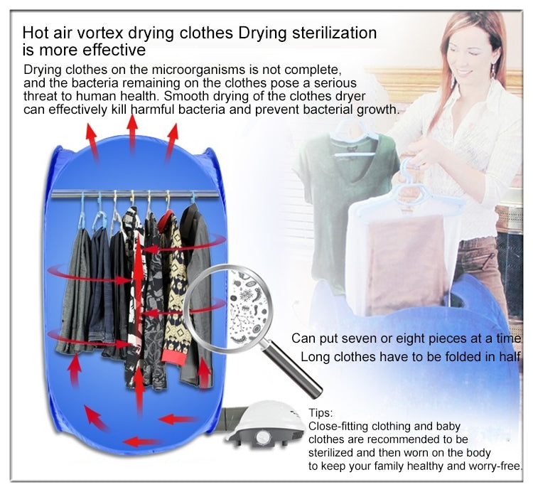 พับได้ฟรีติดตั้งเครื่องอบผ้าขนาดเล็กแบบพกพาในครัวเรือน, Mini Clothes Dryer
