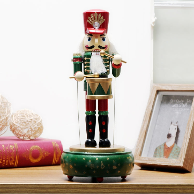 Retro ไม้ Nutcracker กลองกล่องดนตรีสำหรับของขวัญตกแต่งบ้านสไตล์วินเทจ