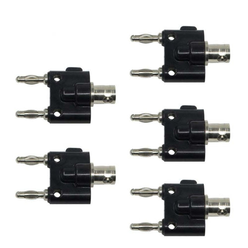 5 ชิ้น BNC หญิงถึงอะแดปเตอร์ปลั๊กกล้วยคู่ที่ผูกขั้วต่อตัวผู้, BNC Female To Dual Banana Male