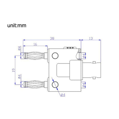 5 ชิ้น BNC หญิงถึงอะแดปเตอร์ปลั๊กกล้วยคู่ที่ผูกขั้วต่อตัวผู้, BNC Female To Dual Banana Male