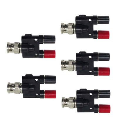 5 ชิ้น BNC ปลั๊กชายกล้วย 2 แจ็คหญิงอะแดปเตอร์ RF, BNC Male to Two Banana Female