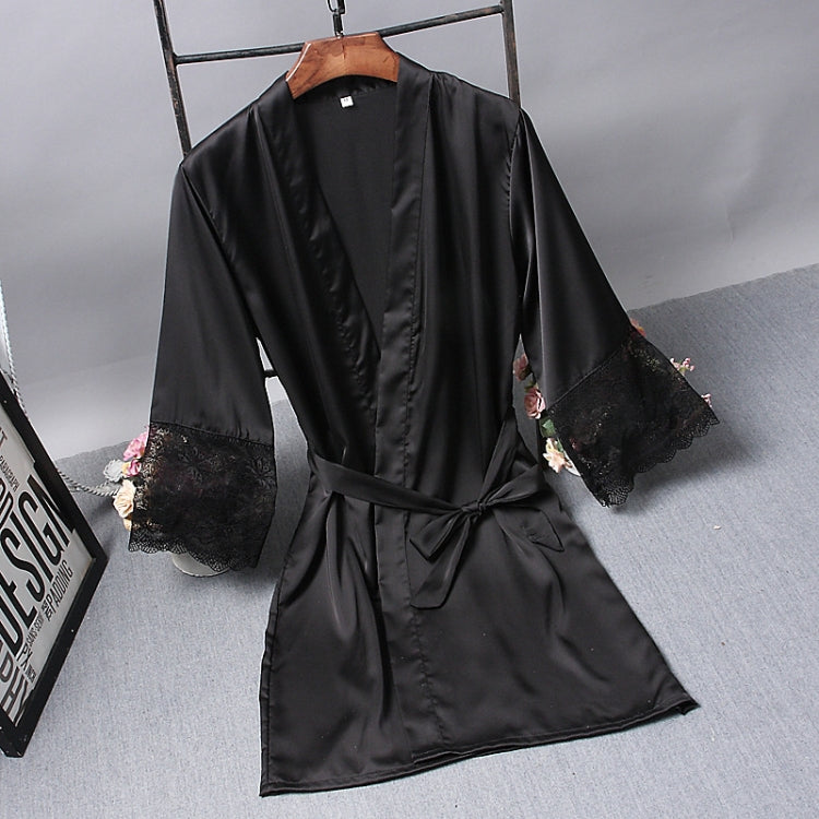 Robes ชุดนอนหรูหราเซ็กซี่ลูกไม้ผู้หญิง Dressing ชุดกิโมโนผ้าไหม Robe, XL, XXL, M, L