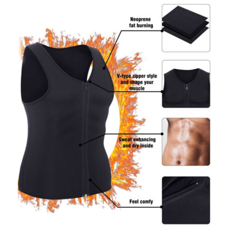ผู้ชายซิปเสื้อกั๊กหน้าท้องรัดตัวเสื้อผ้าออกกำลังกาย, S, L, XL, XXL, XXXL, M