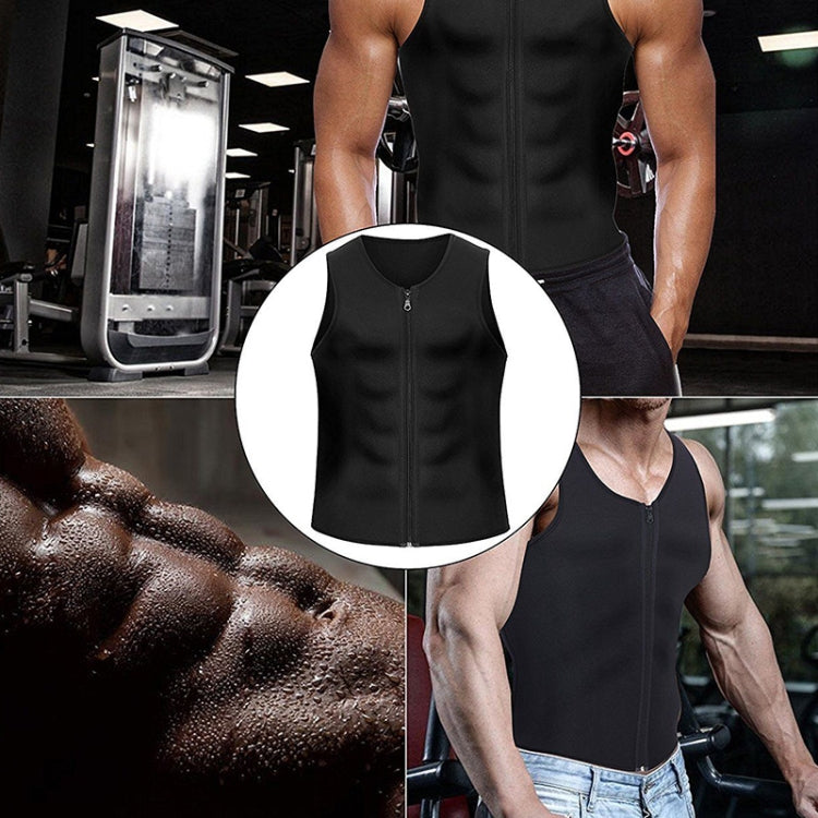ผู้ชายซิปเสื้อกั๊กหน้าท้องรัดตัวเสื้อผ้าออกกำลังกาย, S, L, XL, XXL, XXXL, M