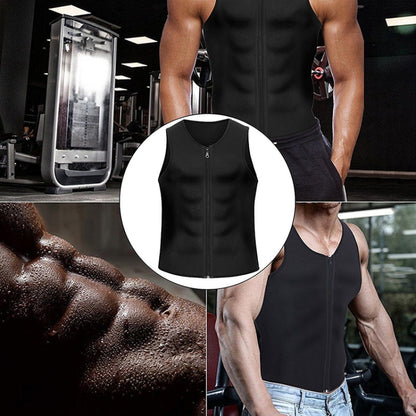 ผู้ชายซิปเสื้อกั๊กหน้าท้องรัดตัวเสื้อผ้าออกกำลังกาย, S, L, XL, XXL, XXXL, M