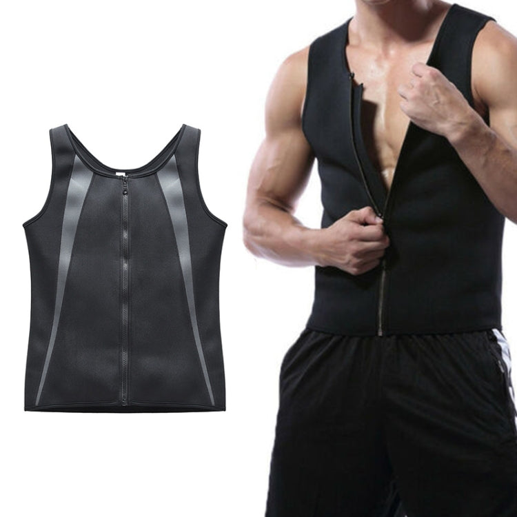 ผู้ชายซิปเสื้อกั๊กหน้าท้องรัดตัวเสื้อผ้าออกกำลังกาย, S, L, XL, XXL, XXXL, M