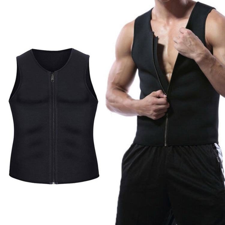 ผู้ชายซิปเสื้อกั๊กหน้าท้องรัดตัวเสื้อผ้าออกกำลังกาย, S, L, XL, XXL, XXXL, M