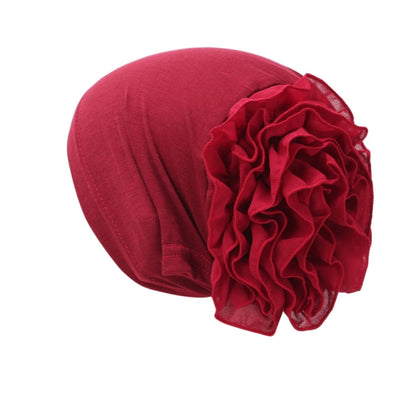 หมวกผ้าโพกหัวผ้าโพกหัวผ้าชีฟองสีทึบหมวกใหญ่, One Size