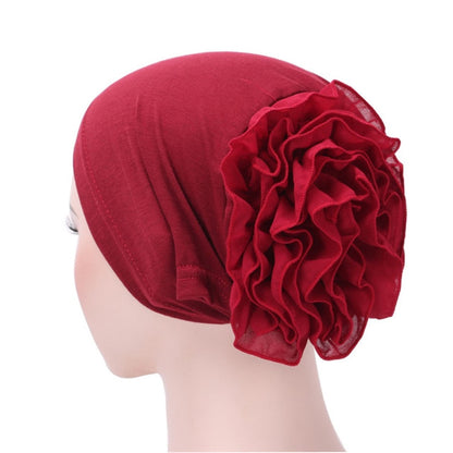 หมวกผ้าโพกหัวผ้าโพกหัวผ้าชีฟองสีทึบหมวกใหญ่, One Size