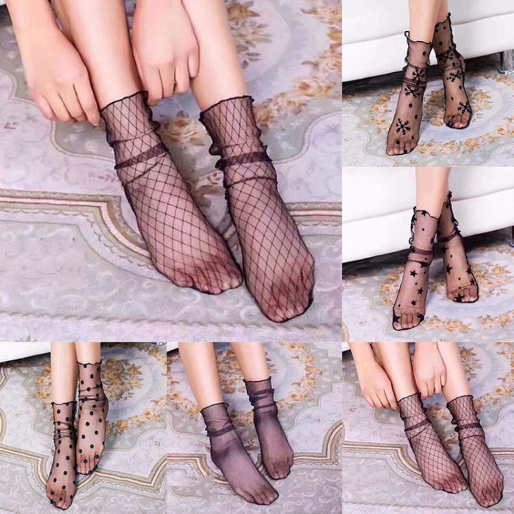 3 คู่ถุงเท้าลูกไม้ Fishnet ปักปลาผู้หญิงสุทธิถุงเท้าข้อเท้าถุงเท้าสั้น Ruffle เซ็กซี่