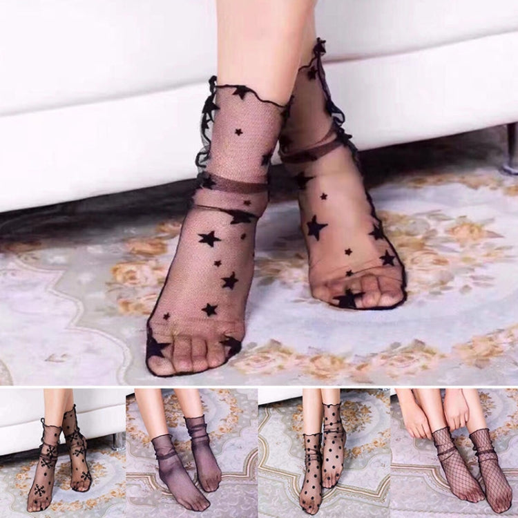 3 คู่ถุงเท้าลูกไม้ Fishnet ปักปลาผู้หญิงสุทธิถุงเท้าข้อเท้าถุงเท้าสั้น Ruffle เซ็กซี่