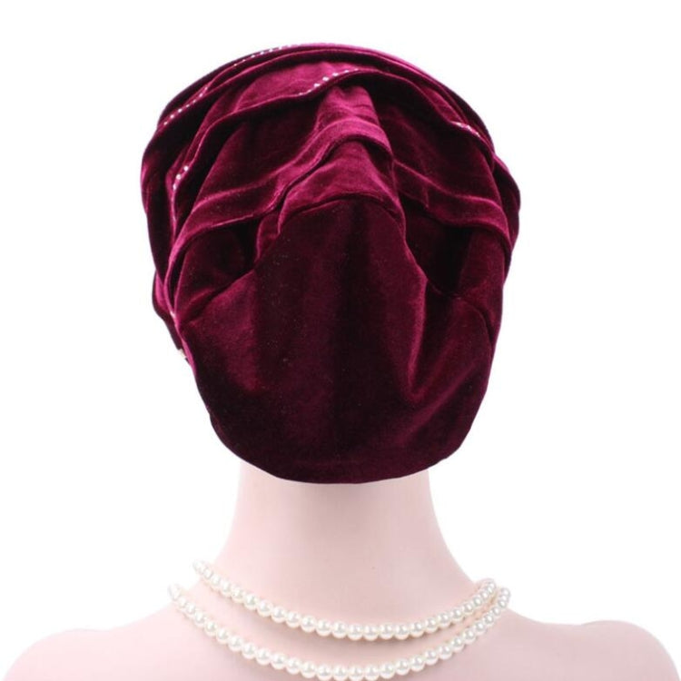 Pleuche Rhinestone ผ้าโพกหัวหมวกซ้อนหมวก, Adjustable