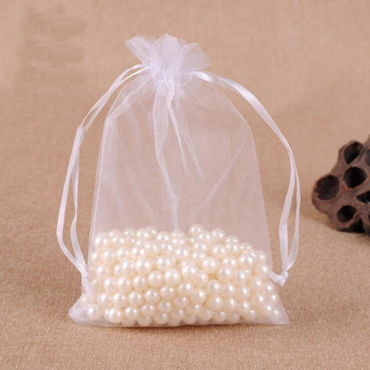 100 ชิ้นถุงของขวัญเครื่องประดับ Organza กระเป๋างานแต่งงานงานเลี้ยงวันเกิด Drawable กระเป๋า, 7X9cm