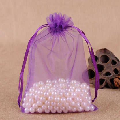 100 ชิ้นถุงของขวัญเครื่องประดับ Organza กระเป๋างานแต่งงานงานเลี้ยงวันเกิด Drawable กระเป๋า, 10x15cm