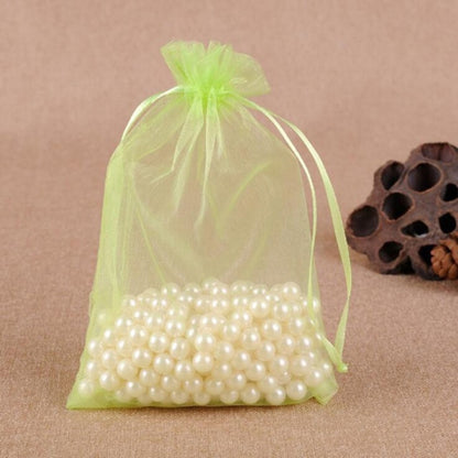100 ชิ้นถุงของขวัญเครื่องประดับ Organza กระเป๋างานแต่งงานงานเลี้ยงวันเกิด Drawable กระเป๋า, 10x15cm