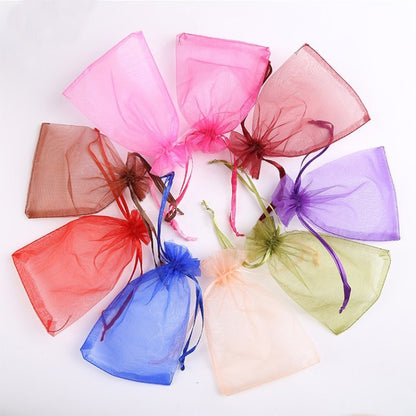 100 ชิ้นถุงของขวัญเครื่องประดับ Organza กระเป๋างานแต่งงานงานเลี้ยงวันเกิด Drawable กระเป๋า, 13X18cm