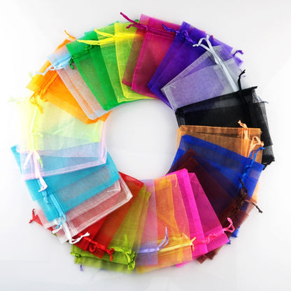 100 ชิ้นถุงของขวัญเครื่องประดับ Organza กระเป๋างานแต่งงานงานเลี้ยงวันเกิด Drawable กระเป๋า, 13X18cm