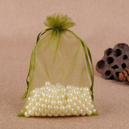 100 ชิ้นถุงของขวัญเครื่องประดับ Organza กระเป๋างานแต่งงานงานเลี้ยงวันเกิด Drawable กระเป๋า, 16X22cm, 9X12cm