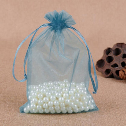 100 ชิ้นถุงของขวัญเครื่องประดับ Organza กระเป๋างานแต่งงานงานเลี้ยงวันเกิด Drawable กระเป๋า, 16X22cm, 9X12cm