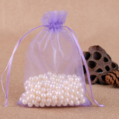 100 ชิ้นถุงของขวัญเครื่องประดับ Organza กระเป๋างานแต่งงานงานเลี้ยงวันเกิด Drawable กระเป๋า, 16X22cm, 9X12cm