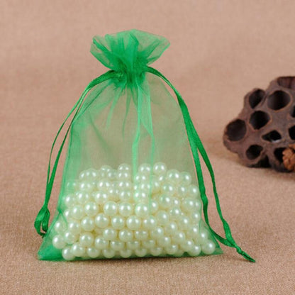 100 ชิ้นถุงของขวัญเครื่องประดับ Organza กระเป๋างานแต่งงานงานเลี้ยงวันเกิด Drawable กระเป๋า, 16X22cm, 9X12cm