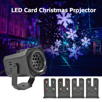 8W LED เวทีแสงคริสต์มาสเกล็ดหิมะรูปแบบการฉายโคมไฟผลแสงเลเซอร์, EU Plug