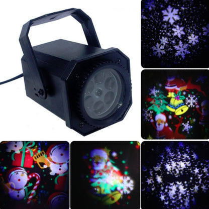 8W LED เวทีแสงคริสต์มาสเกล็ดหิมะรูปแบบการฉายโคมไฟผลแสงเลเซอร์, EU Plug