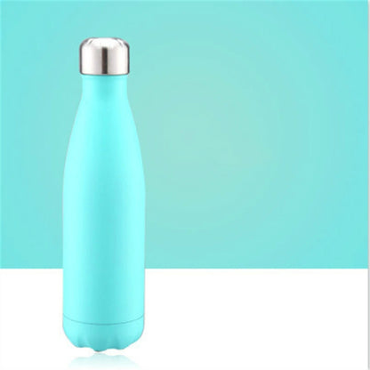ถ้วยความร้อนกระติกน้ำร้อนขวดน้ำสแตนเลสแบบพกพากีฬากาต้มน้ำ, 500ml