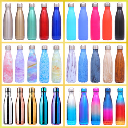ถ้วยความร้อนกระติกน้ำร้อนขวดน้ำสแตนเลสแบบพกพากีฬากาต้มน้ำ, 500ml
