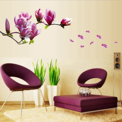 Creative PVC Magnolia Decals วอลล์เปเปอร์ที่ถอดออกได้ DIY Art ตกแต่งบ้าน, Magnolia