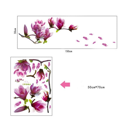 Creative PVC Magnolia Decals วอลล์เปเปอร์ที่ถอดออกได้ DIY Art ตกแต่งบ้าน, Magnolia