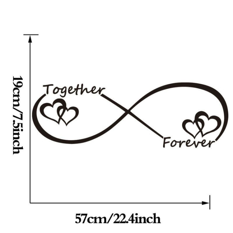 Together Forever ตัวอักษรภาษาอังกฤษห้องนอนแกะสลักสติ๊กเกอร์ติดผนัง, Together Forever