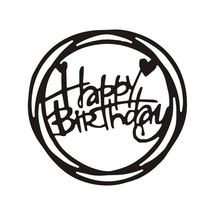 มีดสุขสันต์วันเกิดรอบ Die DIY หนังสือคลิปอัลบั้มทำบัตรอวยพรลายฉลุ, Round Happy Birthday Shape