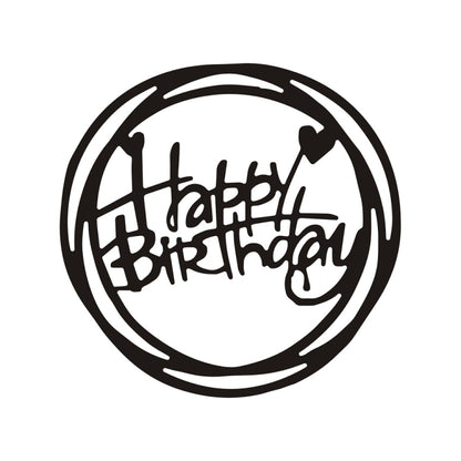 มีดสุขสันต์วันเกิดรอบ Die DIY หนังสือคลิปอัลบั้มทำบัตรอวยพรลายฉลุ, Round Happy Birthday Shape