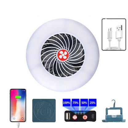 โคมไฟพัดลมแบบชาร์จไฟ USB ถ่ายทอดสดเต็นท์มัลติฟังก์ชั่นโคมไฟแคมป์ปิ้ง, Fan Light, Fan Light + Bracket
