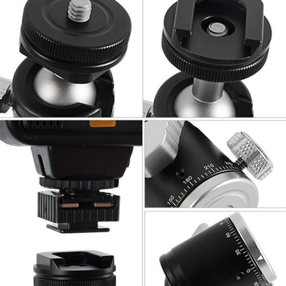 BEXIN K-19 มัลติฟังก์ชั่นอลูมิเนียมรองเท้าเย็นหัวบอลขาตั้งกล้องเมา, K-19