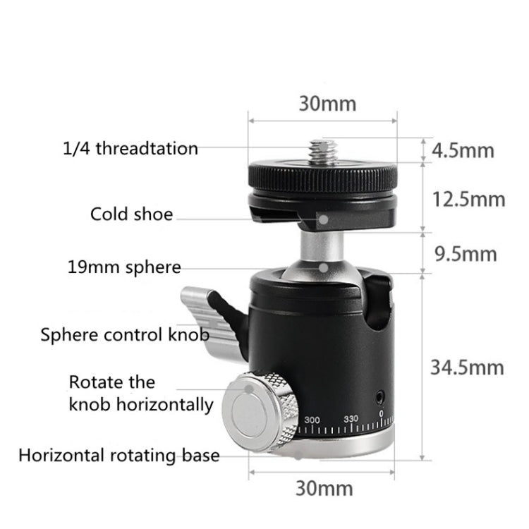 BEXIN K-19 มัลติฟังก์ชั่นอลูมิเนียมรองเท้าเย็นหัวบอลขาตั้งกล้องเมา, K-19
